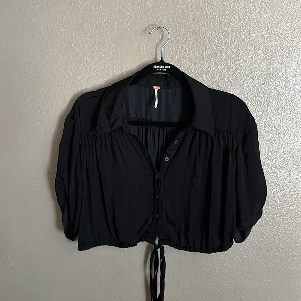 Free people cropped satin top